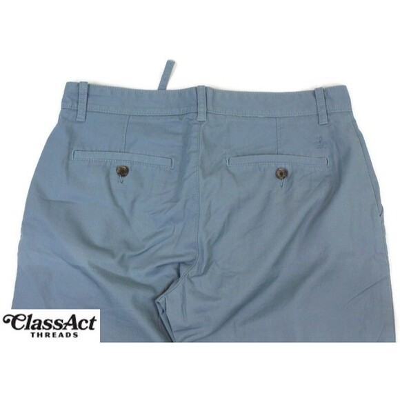 Penguin Pants Mens Blue Cotton Flat Fronts Tag Sz 32X34 ( 32"X28") - Picture 8 of 9